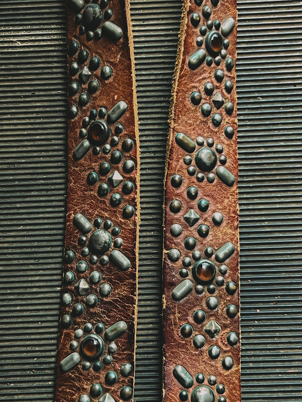 Vintage Belt SV-178. Brown Leather, Size 34 Only.