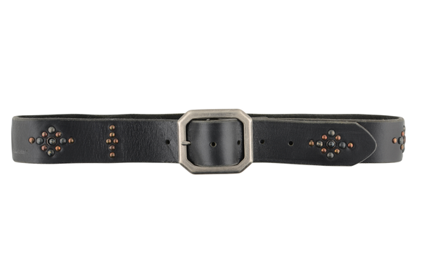The Wayfinder Men's Belt: Rocker-meets-Western with compass totems.