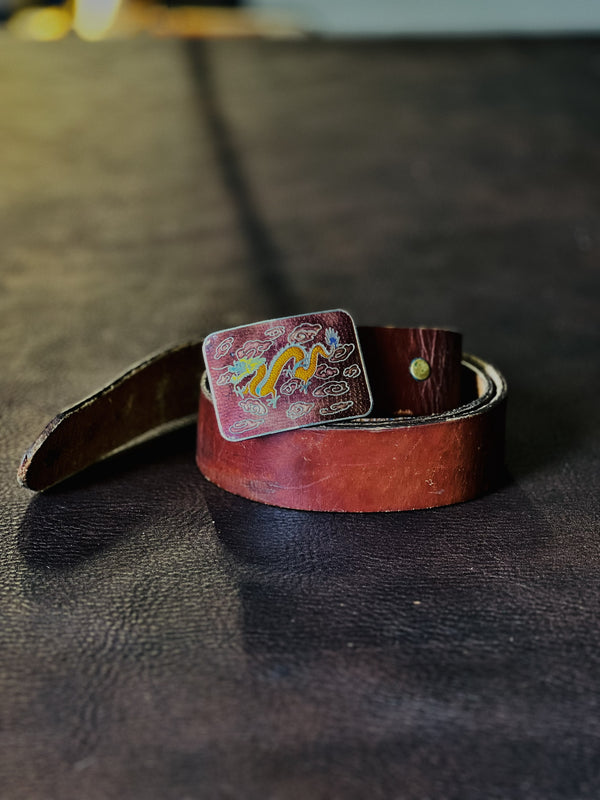 Vintage Belt Buckle with Dragon Design - AV-17