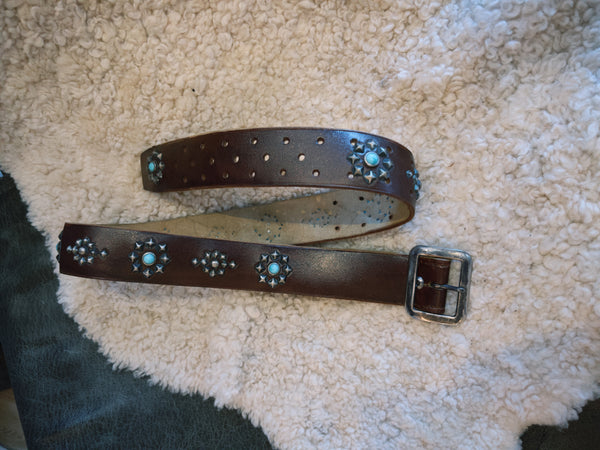 Vintage Belt SV-181. Rich Brown Leather, Size 34 Only.