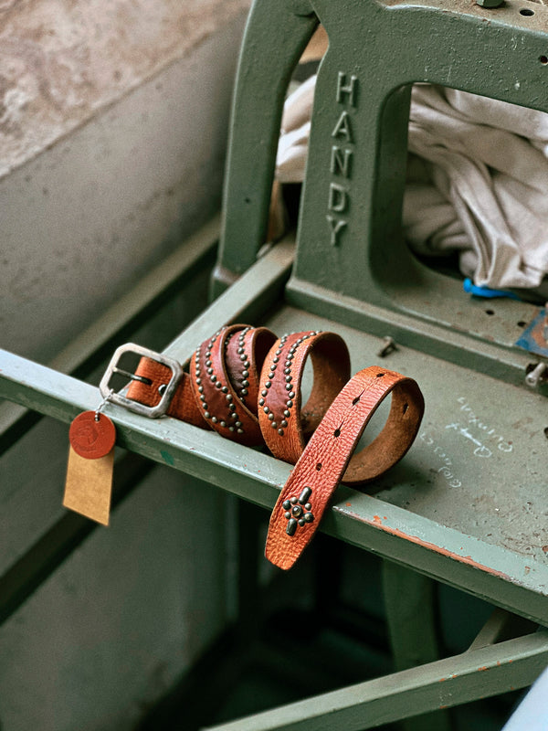 Vintage Belt SV-313. Tan Leather, Size 38 Only.