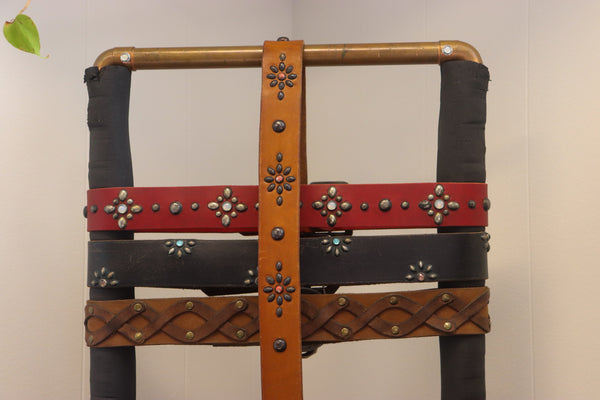 New Studio Belt 400. Tan leather with coral stones. Size 30 only.