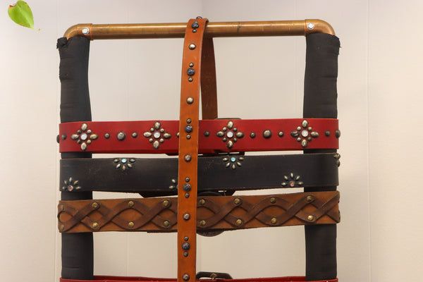 New Studio Belt 405. Slim tan belt with space-age stones. Size 34 only.