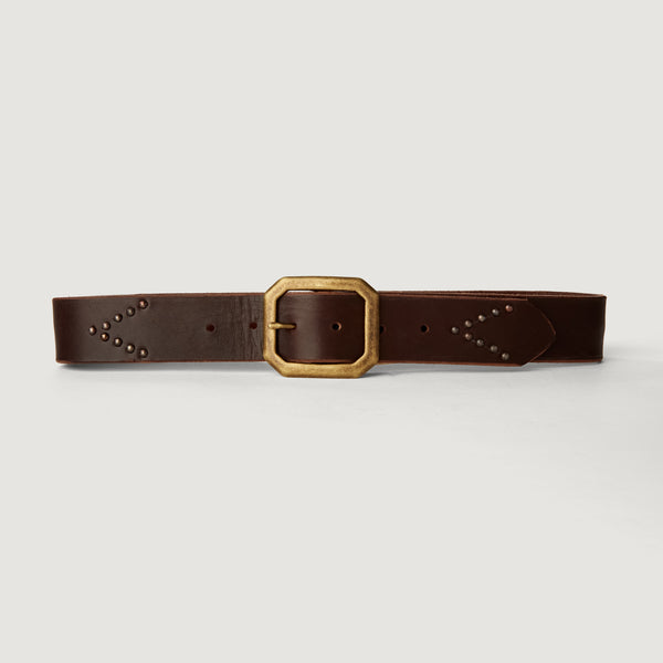 Style 001: Black or Espresso belt with chevron studding