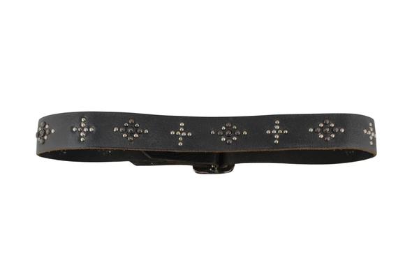 Style 004: Rocker-meets-Western studding on a Black leather belt