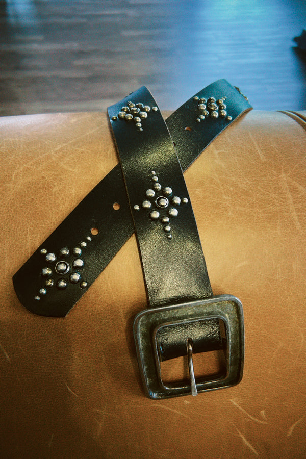 Vintage Belt SV-153. Black Leather, Size 32 Only.