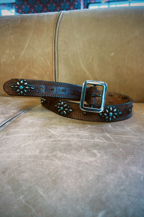 Vintage Belt SV-282. Brown Leather, Size 36 Only.