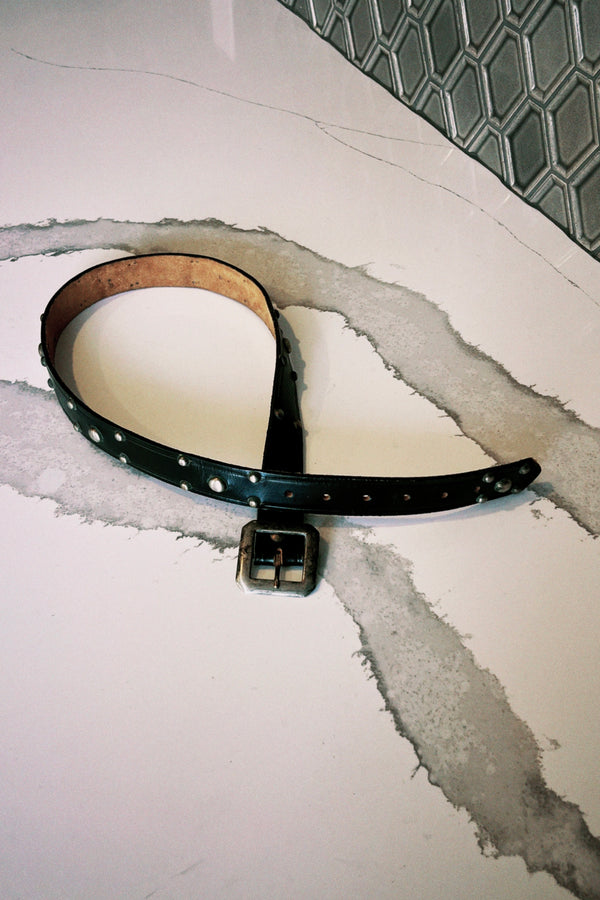 Vintage Belt SV-151. Black Leather, Size 32 Only.