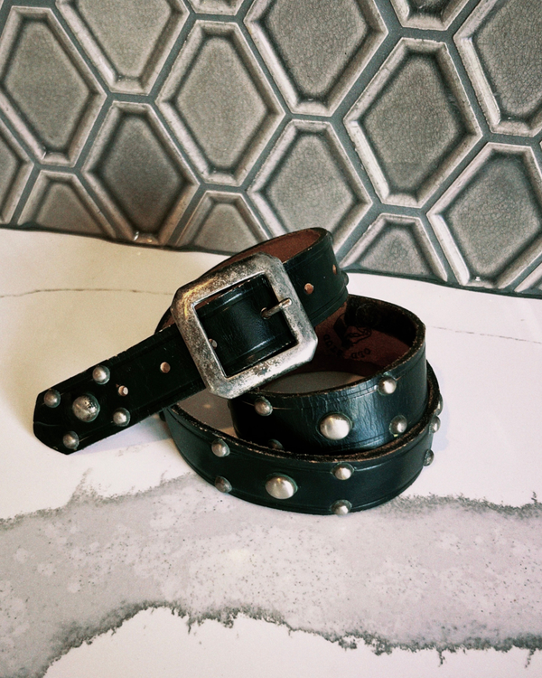 Vintage Belt SV-151. Black Leather, Size 32 Only.