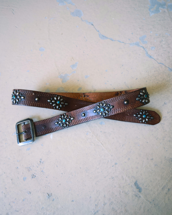 Vintage Belt SV-282. Brown Leather, Size 36 Only.