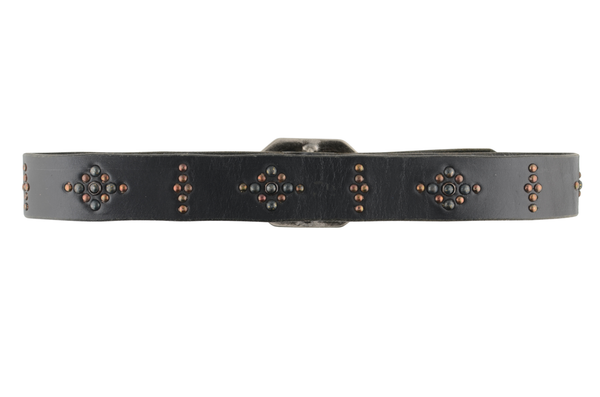 The Wayfinder Men's Belt: Rocker-meets-Western with compass totems.