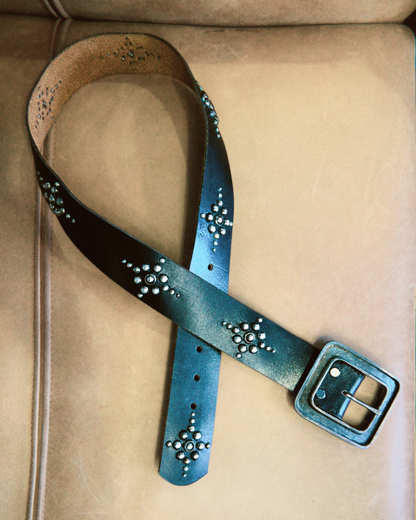 Vintage Belt SV-153. Black Leather, Size 32 Only.