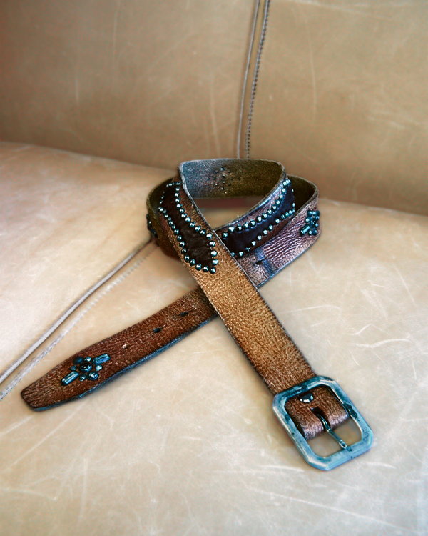 Vintage Belt SV-313. Tan Leather, Size 38 Only.