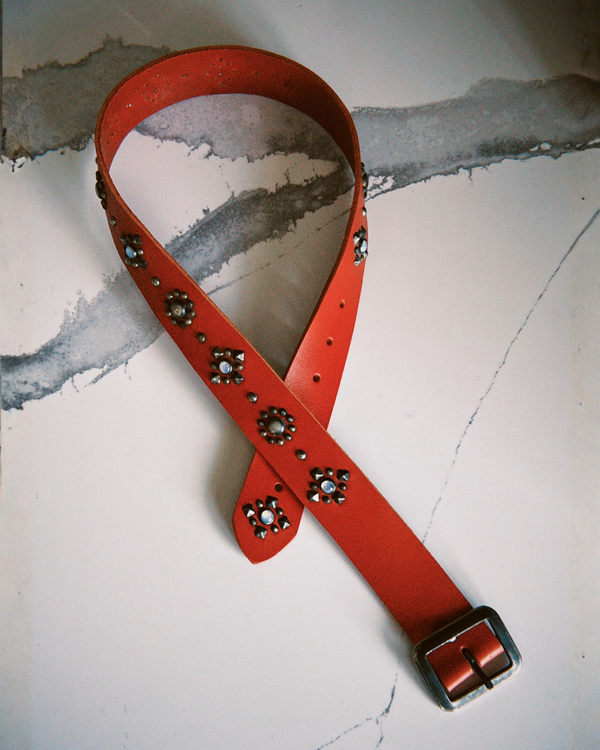 Vintage Belt SV-369. Cherry Leather, Size 32 Only.