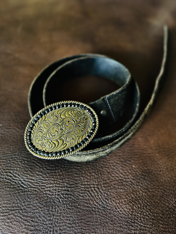 Paisley Debossed Vintage Belt Buckle - AV-16
