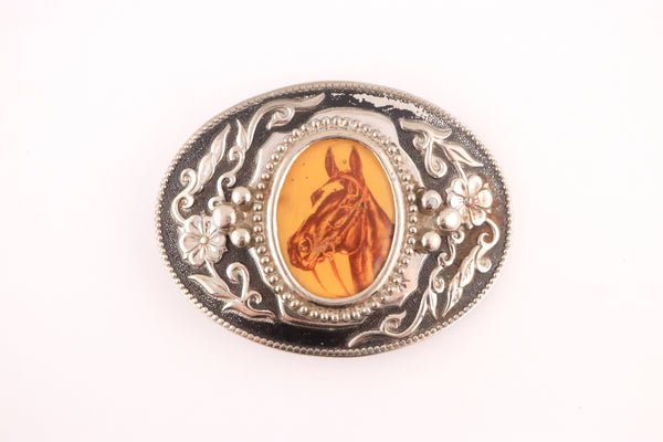 Oval Vintage Horse Buckle - AV4