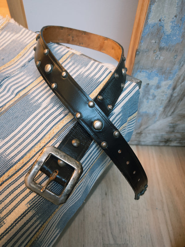 Vintage Belt SV-151. Black Leather, Size 32 Only.