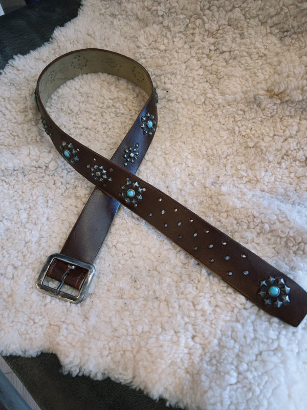 Vintage Belt SV-181. Rich Brown Leather, Size 34 Only.