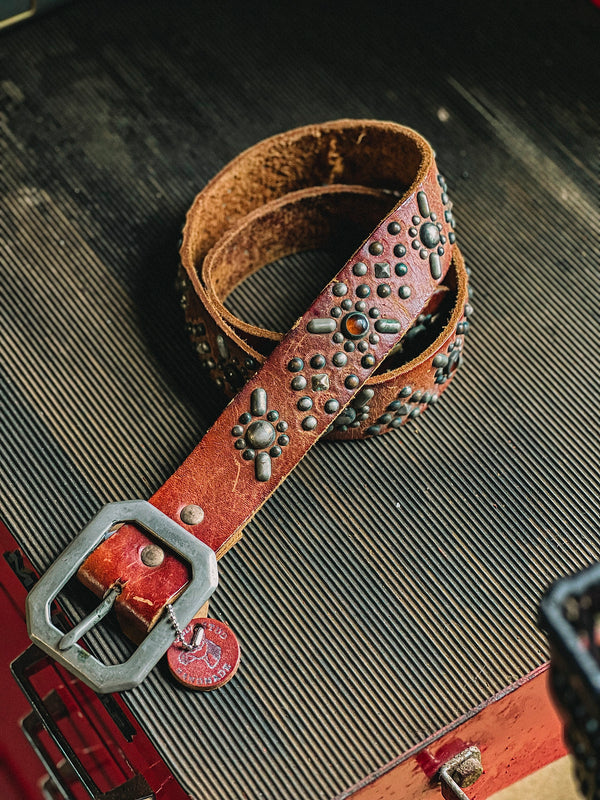 Vintage Belt SV-178. Brown Leather, Size 34 Only.