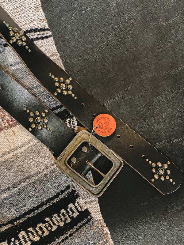 Vintage Belt SV-153. Black Leather, Size 32 Only.