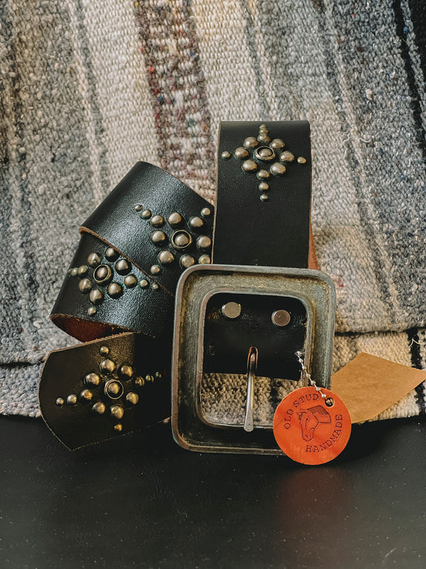 Vintage Belt SV-153. Black Leather, Size 32 Only.