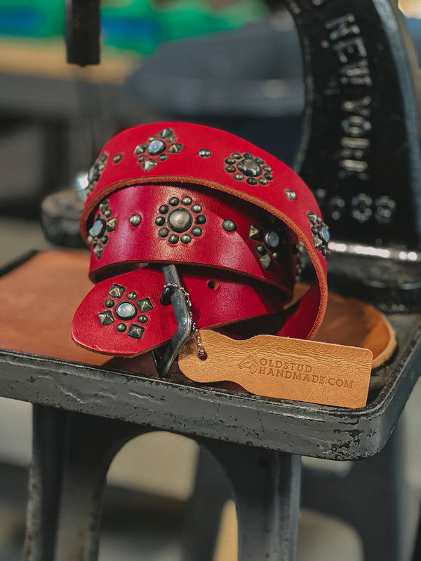Vintage Belt SV-369. Cherry Leather, Size 32 Only.