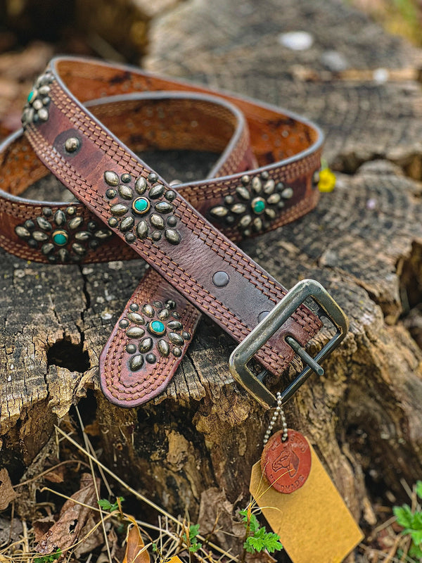 Vintage Belt SV-282. Brown Leather, Size 36 Only.