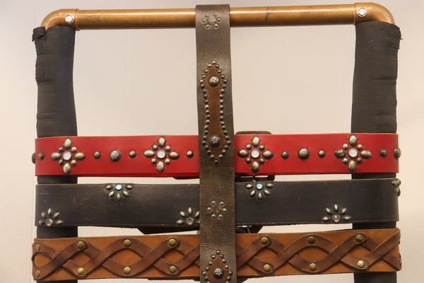 Vintage Studio Belt 128. Dark brown leather with suede insets. Size 32 only.
