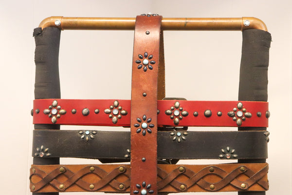 Vintage Studio Belt 356. Brown leather with turquoise. Size 30 only.
