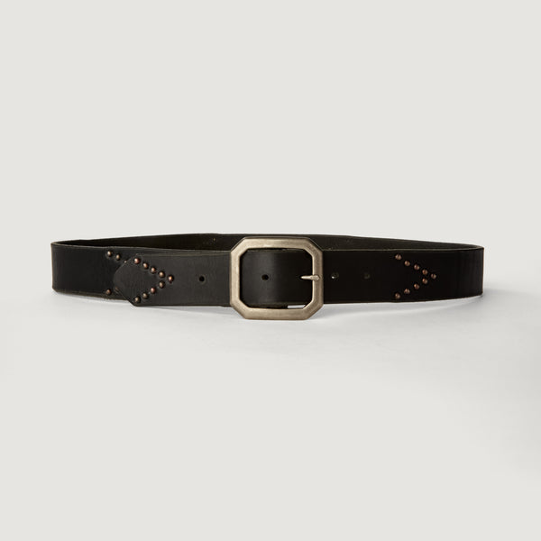 Style 001: Black or Espresso belt with chevron studding