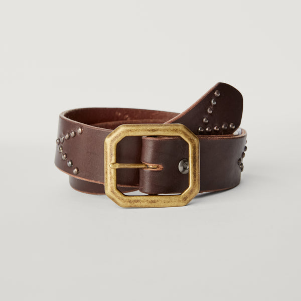 Style 001: Black or Espresso belt with chevron studding