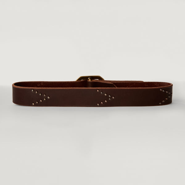 Style 001: Black or Espresso belt with chevron studding