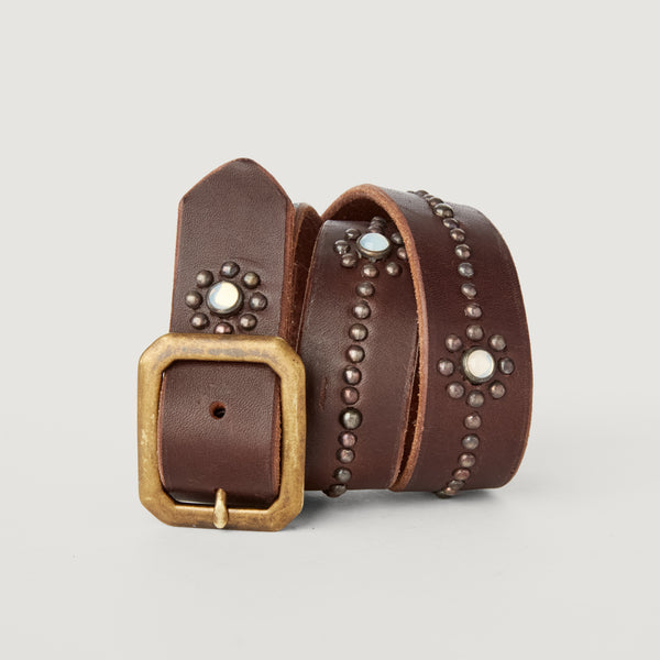 Style 003: Espresso belt with opal stones