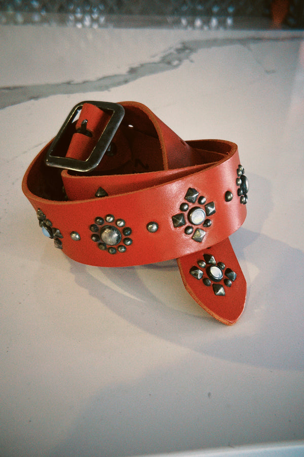 Vintage Belt SV-369. Cherry Leather, Size 32 Only.