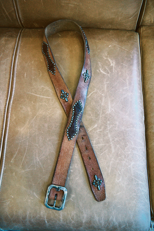 Vintage Belt SV-313. Tan Leather, Size 38 Only.