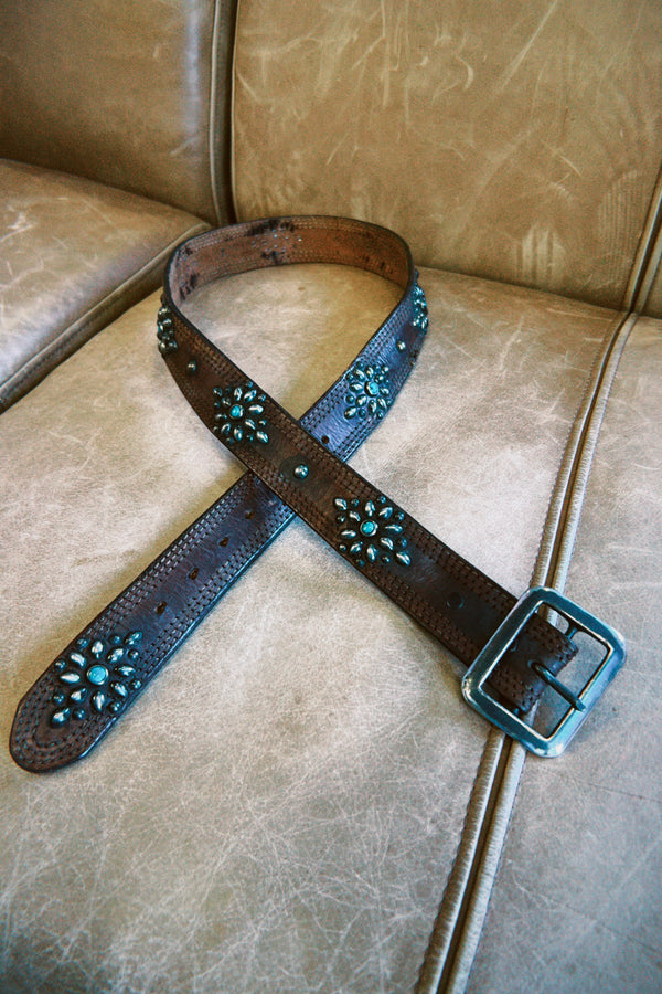Vintage Belt SV-282. Brown Leather, Size 36 Only.