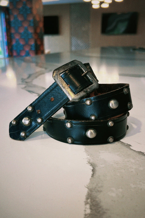 Vintage Belt SV-151. Black Leather, Size 32 Only.